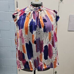 SHEIN Multicolor Abstract Blouse